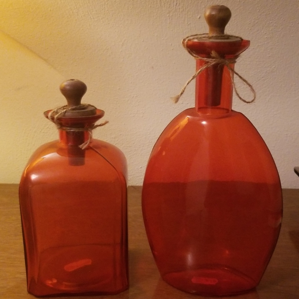Orange Glass Jar Set